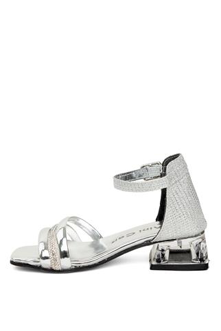 Minican BR P 116 Patik Kız Çocuk Abiye Ayakkabı Gümüş