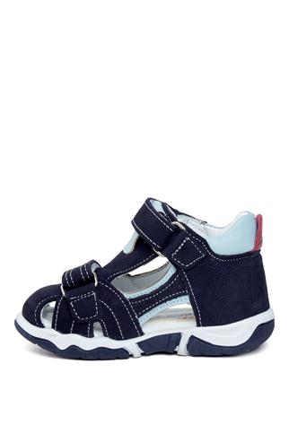 Minican GN ZN B 615 Bebe Kız Çocuk Hakiki Deri Düz Lacivert