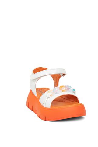 Minican J P 260 Patik Kız Çocuk Düz Sandalet Turuncu