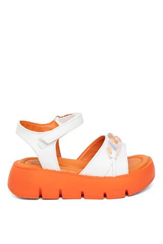 Minican J P 260 Patik Kız Çocuk Düz Sandalet Turuncu