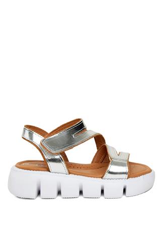 Minican MZ F 2010 Filet Kız Çocuk Düz Sandalet Gümüş
