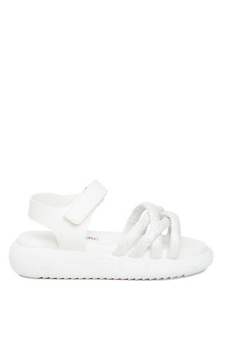 Minican ŞA F 006 Filet Kız Çocuk Düz Sandalet Beyaz