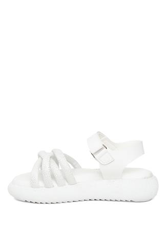 Minican ŞA F 006 Filet Kız Çocuk Düz Sandalet Beyaz