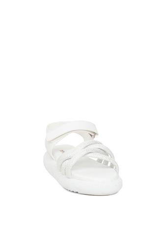 Minican ŞA F 006 Filet Kız Çocuk Düz Sandalet Beyaz