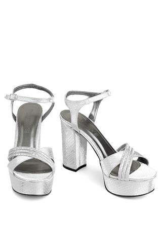 Miss Park Moda PM08 K2044 Kadın Platform Ayakkabı Gümüş