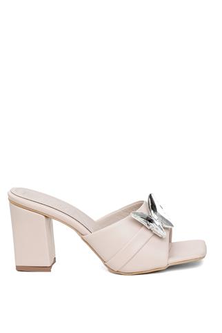 Miss Park Moda PM161 K420 Kadın Topuklu Terlik Ten