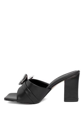 Miss Park Moda PM161 K420 Kadın Topuklu Terlik Siyah