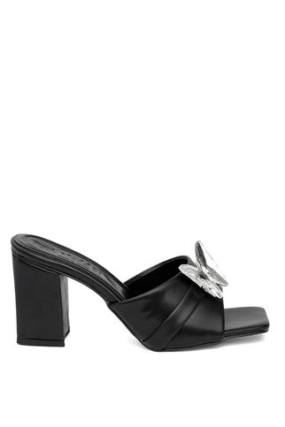 Miss Park Moda PM161 K420 Kadın Topuklu Terlik Siyah