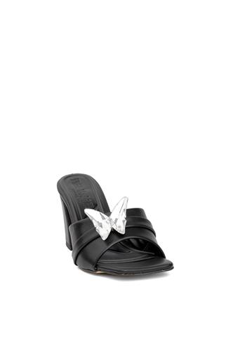 Miss Park Moda PM161 K420 Kadın Topuklu Terlik Siyah