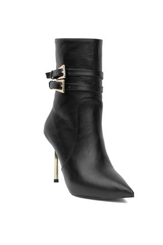 Miss Park Moda PM170 K3020 Kadın Klasik Topuklu Bot Siyah