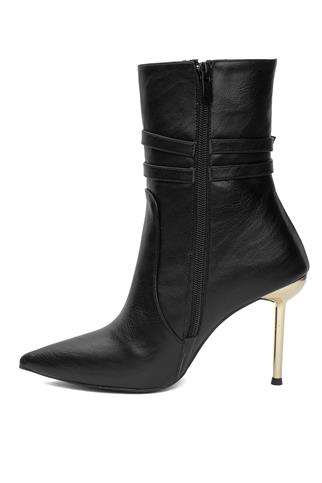 Miss Park Moda PM170 K3020 Kadın Klasik Topuklu Bot Siyah