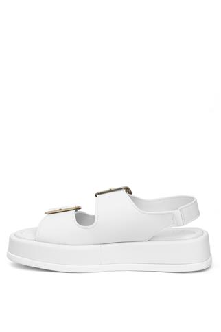 Miss Park Moda PM183 K793 Kadın Düz Sandalet Beyaz