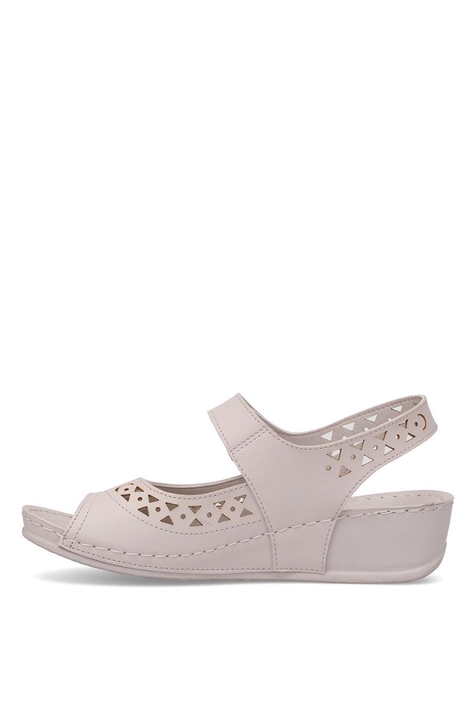 Muya 31130-3201 Terra Kadın Ortopedik Düz Sandalet Krem