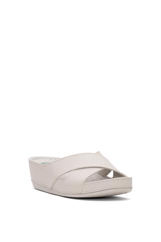 Muya 31135-3221 Active Kadın Ortopedik Düz Terlik Krem