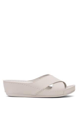 Muya 31135-3221 Active Kadın Ortopedik Düz Terlik Krem