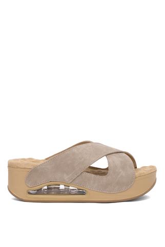 Muya 31210-8401 Penelope Kadın Ortopedik Dolgu Topuk Terlik Krem