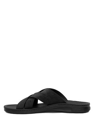 Muya 31318-3531 Tiger Erkek Ortopedik Düz Terlik Siyah