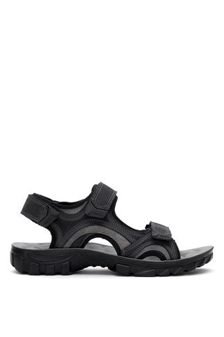 Muya 31322-3434 Taurus Erkek Ortopedik Düz Sandalet Siyah