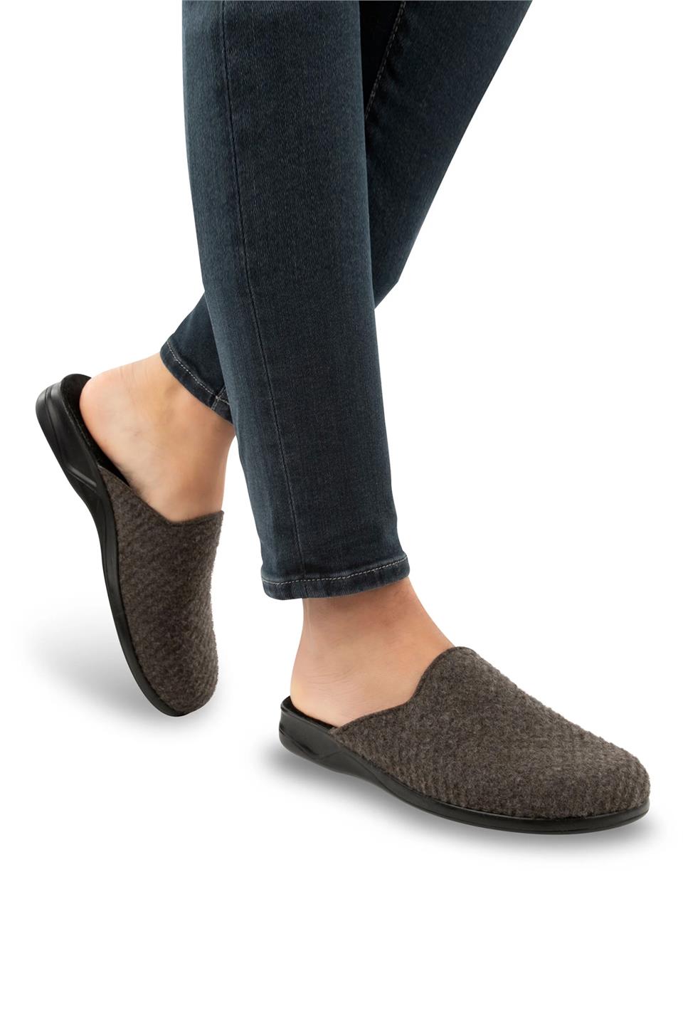 Muya 31804-3075 Arven Erkek Ortopedik Ev Terliği Kahverengi