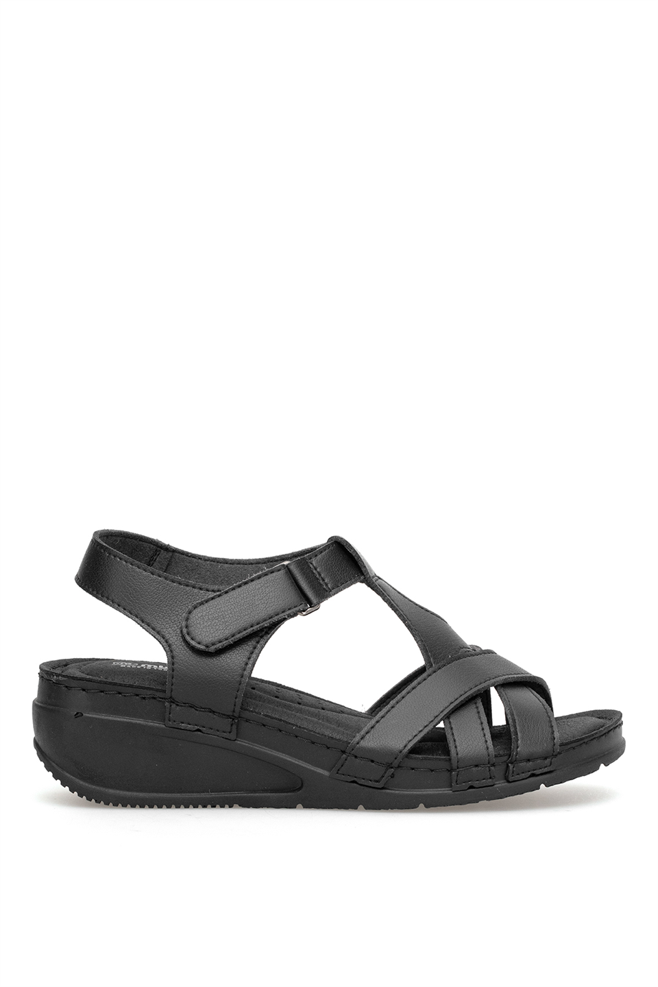 Muya 33209-3580-26Y Simbole Kadın Ortopedik Dolgu Topuk Sandalet Siyah