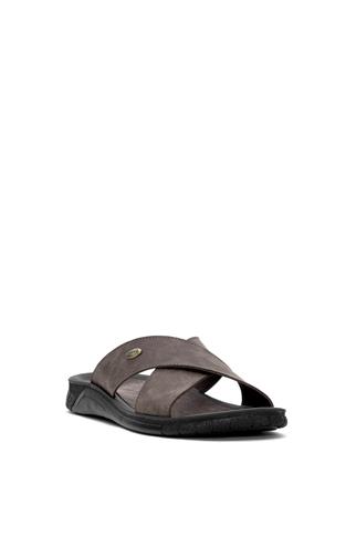 Muya 33301-3433 Vegas Erkek Ortopedik Düz Terlik Kahverengi