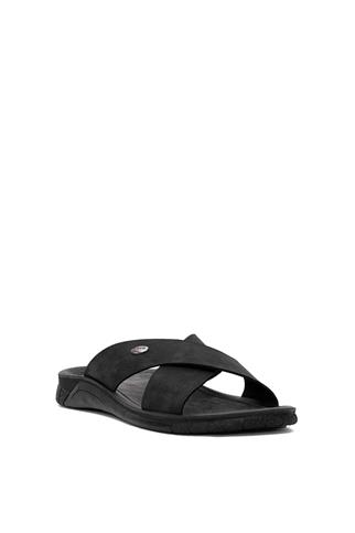 Muya 33301-3433 Vegas Erkek Ortopedik Düz Terlik Siyah