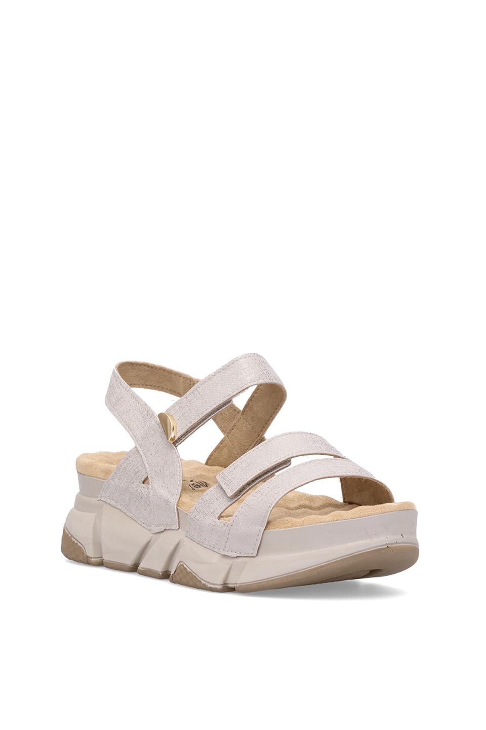 Muya 34201-4018 Olimba Kadın Ortopedik Dolgu Topuk Sandalet Bej