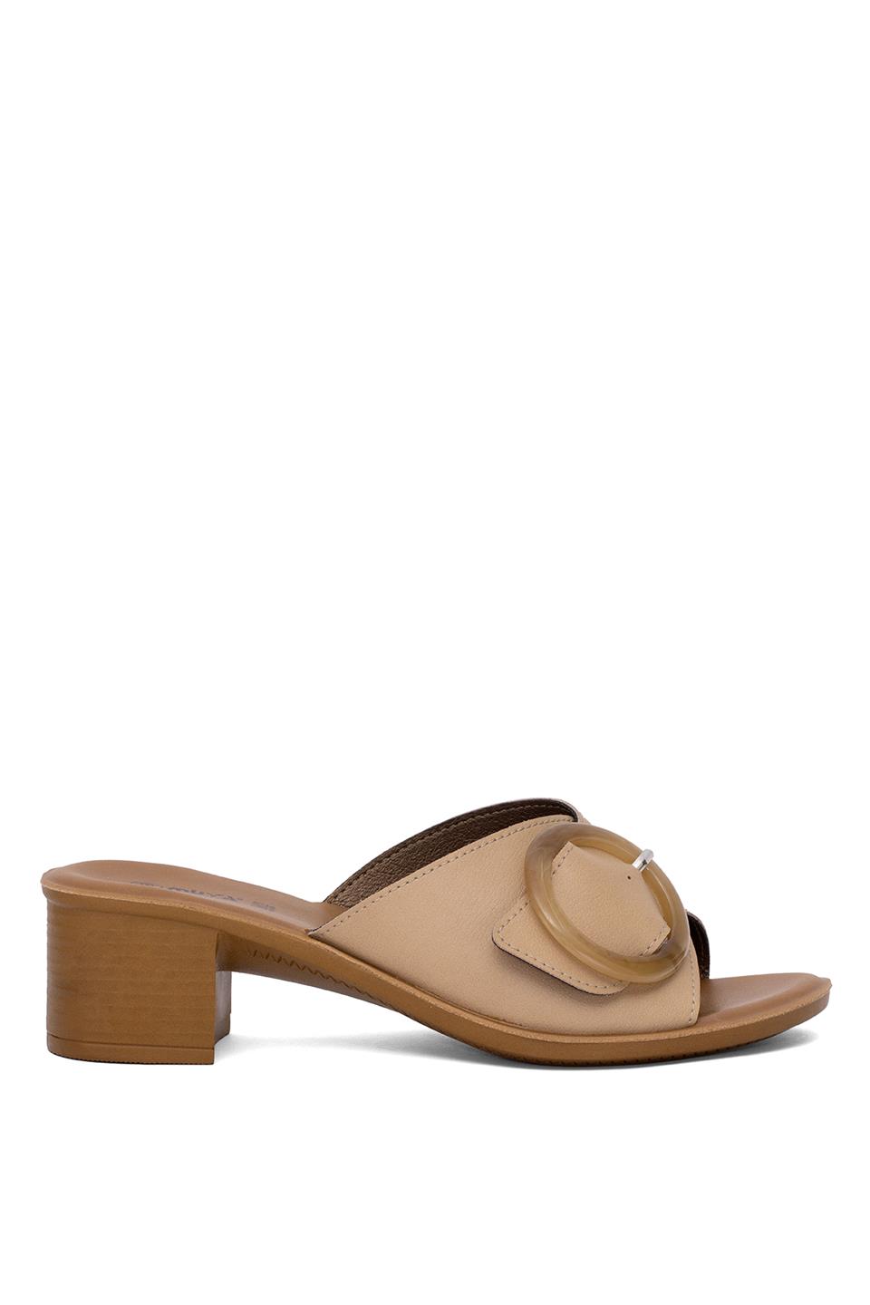 Muya 35000-3426 Andra Kadın Ortopedik Topuklu Terlik Bej