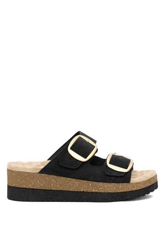 Muya 35205-9008 Pantai Kadın Ortopedik Dolgu Topuk Terlik Siyah