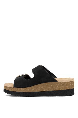 Muya 35205-9008 Pantai Kadın Ortopedik Dolgu Topuk Terlik Siyah