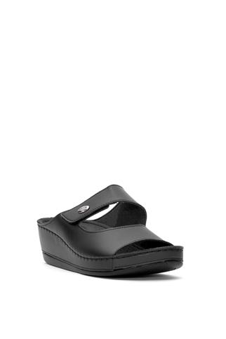 Muya 35208-3221 Anyar Kadın Ortopedik Düz Terlik Siyah