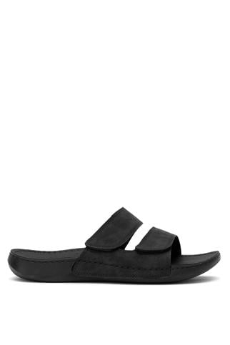 Muya 35404-3095 Luwih Erkek Ortopedik Düz Terlik Siyah