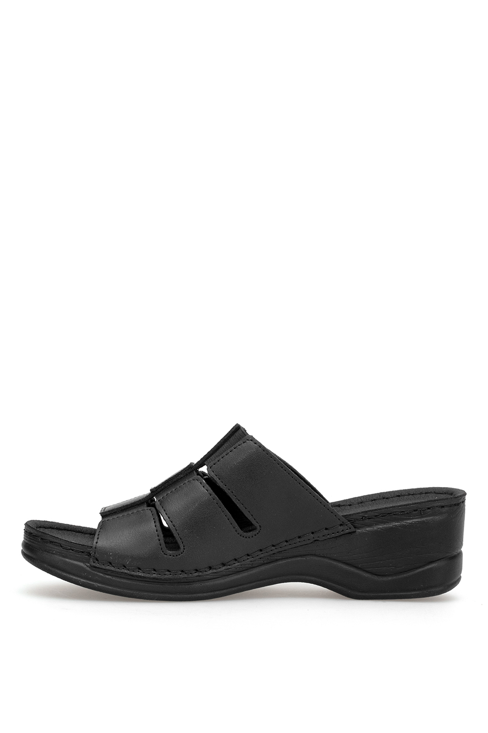 Muya 36260-2907-26Y Simba Kadın Ortopedik Dolgu Topuk Terlik Siyah