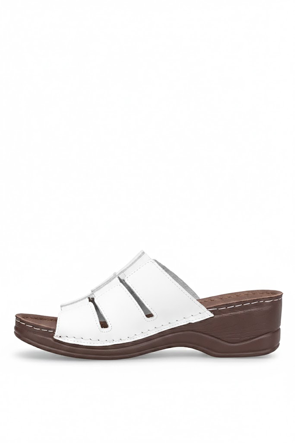 Muya 36260-2907-26Y Simba Kadın Ortopedik Dolgu Topuk Terlik Beyaz