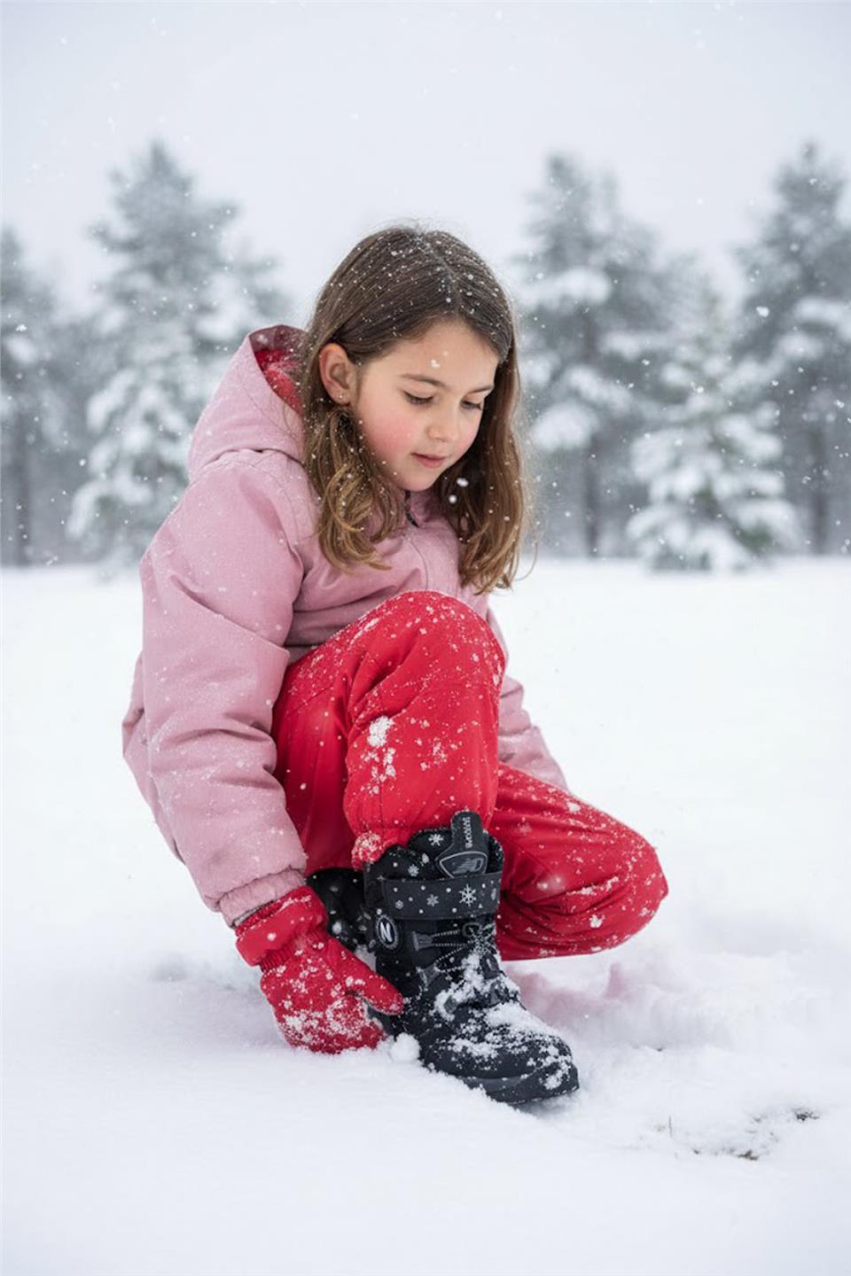 Ndrops YSEYL014 Kız Çocuk Kar Botu Siyah - Füme