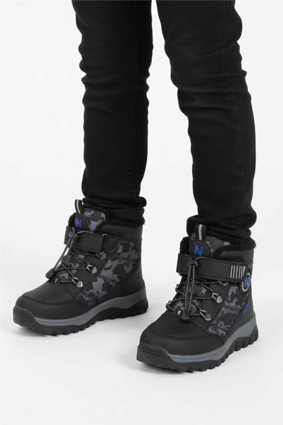 Ndrops YSEYL015 Çocuk Kar Botu Siyah - Lacivert