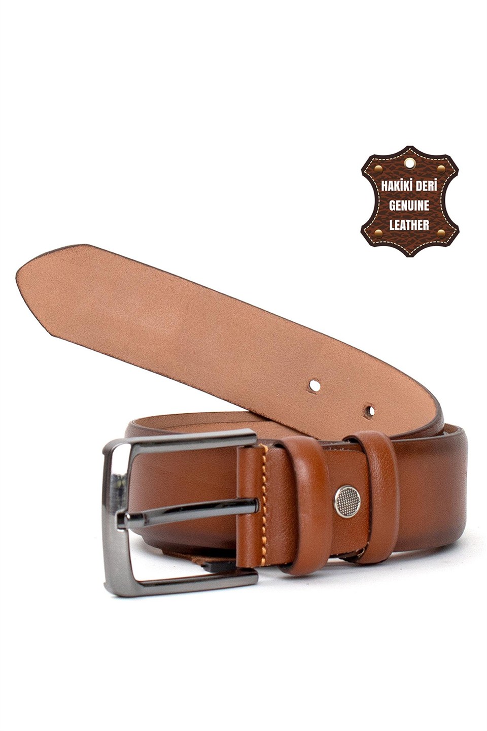 Pierre Cardin PC401 Erkek 4 cm Hakiki Deri Kemer Taba