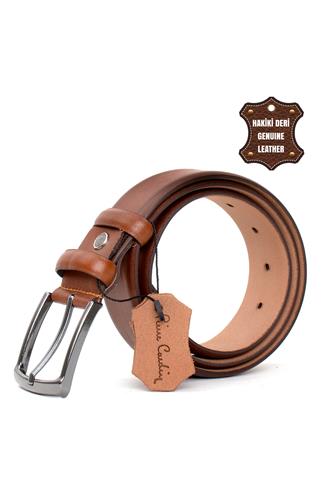 Pierre Cardin PC401 Erkek 4 cm Hakiki Deri Kemer Taba
