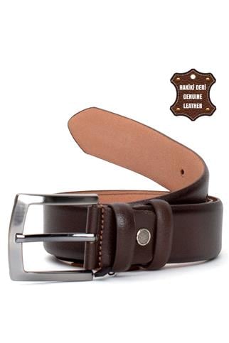 Pierre Cardin PC401 Erkek 4 cm Hakiki Deri Kemer Kahverengi