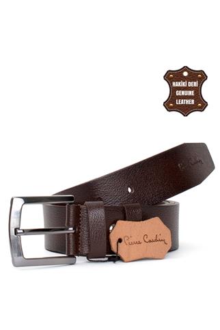 Pierre Cardin PC402 Erkek 4 cm Hakiki Deri Kemer Kahverengi
