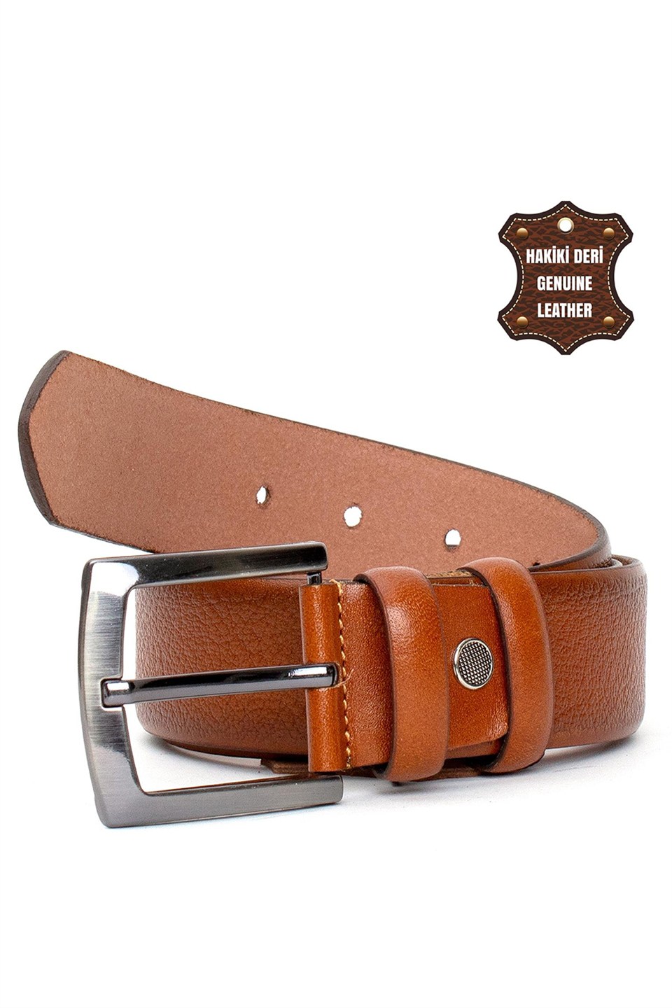 Pierre Cardin PC404 Erkek 4 cm Hakiki Deri Kemer Taba