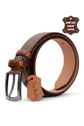 Pierre Cardin PC404 Erkek 4 cm Hakiki Deri Kemer Camel