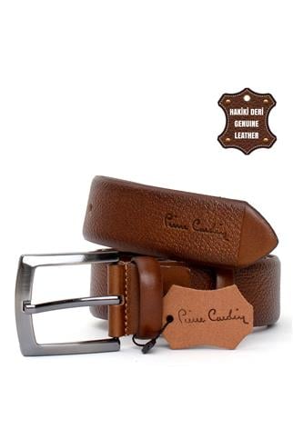 Pierre Cardin PC404 Erkek 4 cm Hakiki Deri Kemer Camel