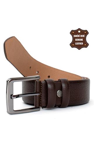 Pierre Cardin PC404 Erkek 4 cm Hakiki Deri Kemer Kahverengi