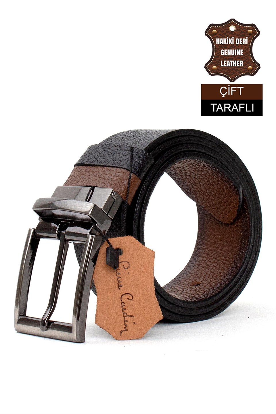 Pierre Cardin PC406 Erkek 4 cm Çift Taraflı Kemer Camel
