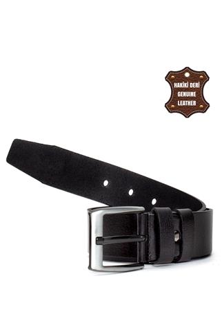 Pierre Cardin PC452 Erkek 4,5 cm Hakiki Deri Kemer Siyah