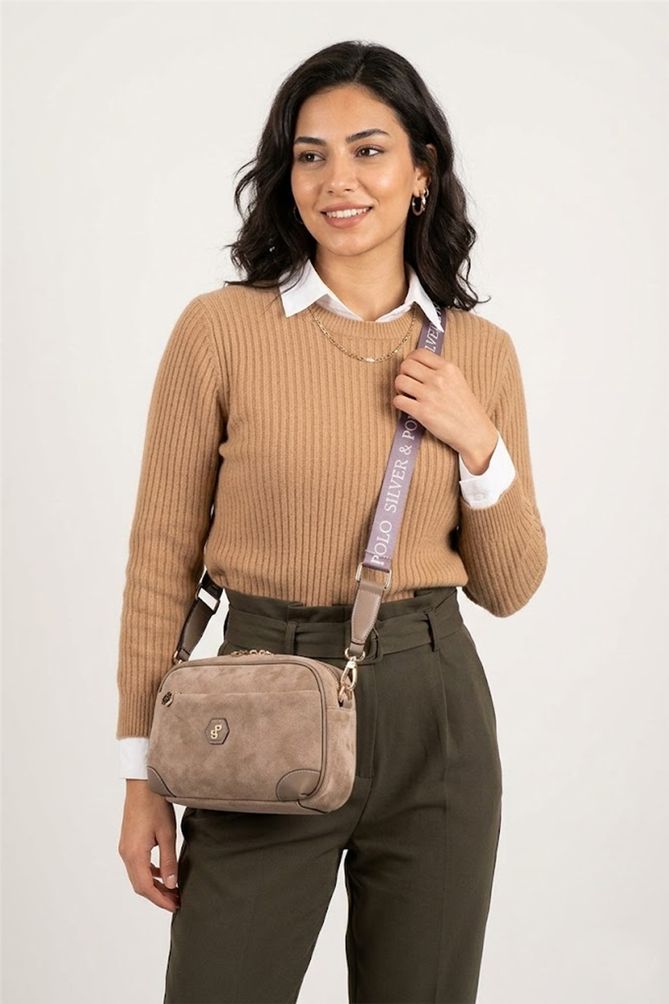 Silver Polo SP1094-M12 Kadın Çapraz Çanta Vizon