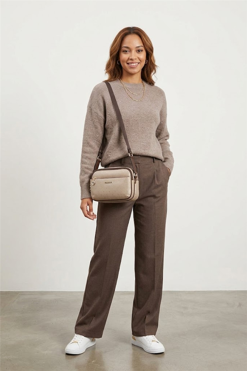 Silver Polo SP1162-M46 Kadın Çapraz Çanta Ten