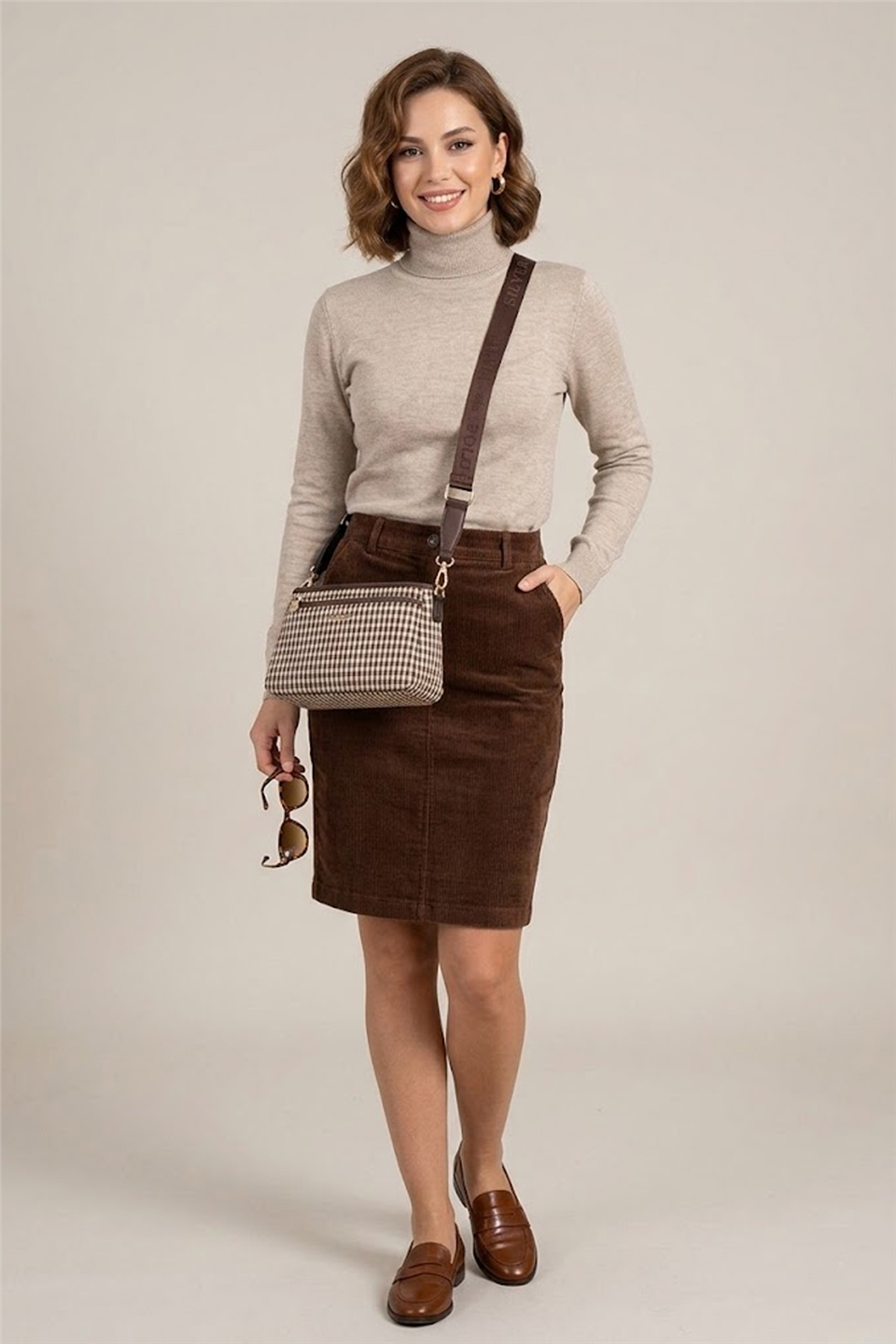 Silver Polo SP1184-M191 Kadın Çapraz Çanta Kahverengi