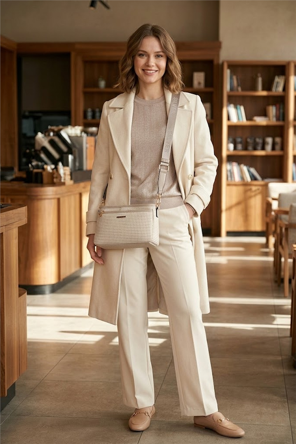 Silver Polo SP1184-M191 Kadın Çapraz Çanta Kum